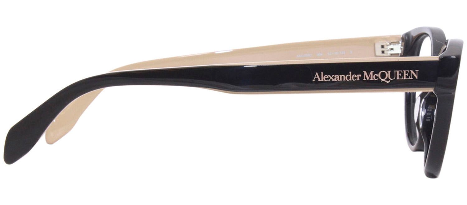 Alexander McQueen AM 0359O 004 Cat-Eye Plastic Black Eyeglasses with Logo Stamped Demo Lenses sold by Gaffos product image thumbnail 3