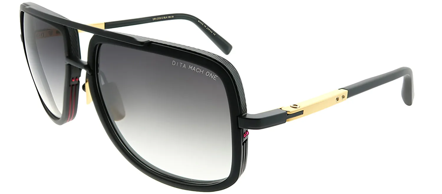 Dita Mach-One DT DRX-2030-G-BLK-18K Aviator Plastic Black Sunglasses with Dark Grey Gradient AR Lens sold by Gaffos product image thumbnail 2