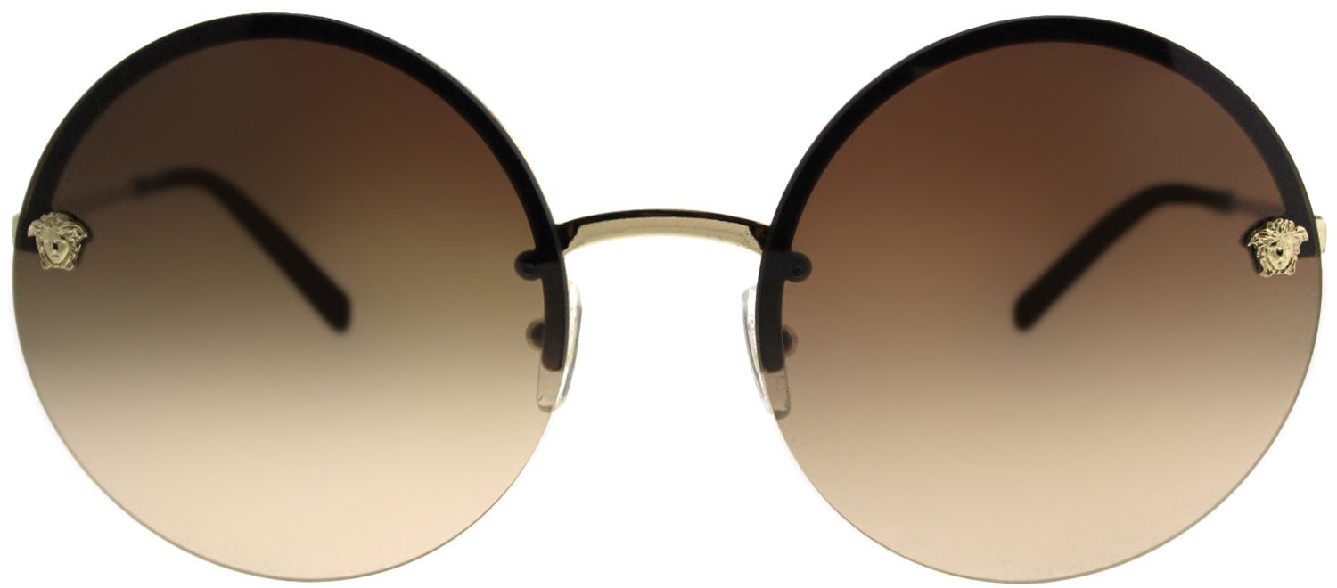 Versace VE 2176 125213 Round Metal Gold Sunglasses with Brown Gradient Lens sold by Gaffos