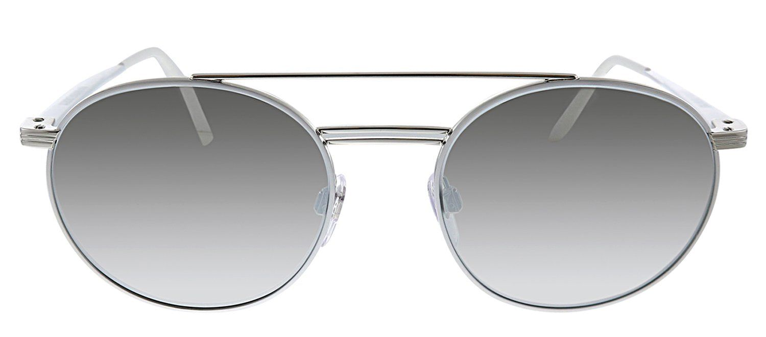 Burberry BE 3109 12946G Round Metal Silver Sunglasses with Silver Mirror Lens sold by Gaffos