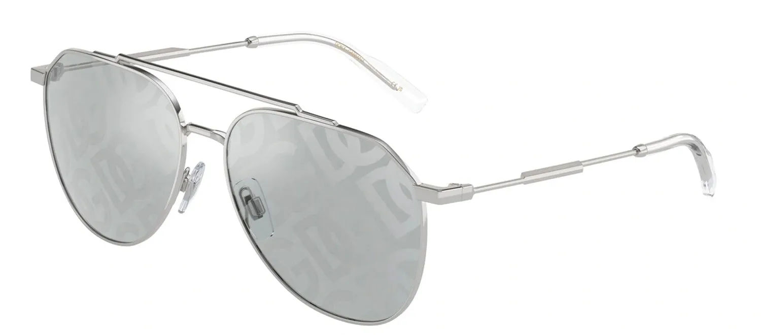 Dolce & Gabbana DG 2296 05/AL Aviator Metal Silver Sunglasses with Silver Mirror Lens sold by Gaffos product image thumbnail 2