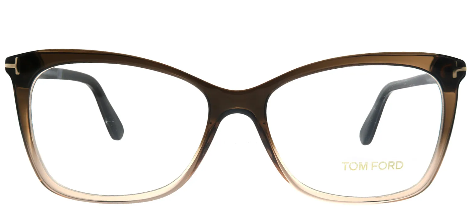 Tom Ford FT 5514 050 Transparent Brown Cat Eye Plastic Brown Eyeglasses with Demo Lens sold by Gaffos