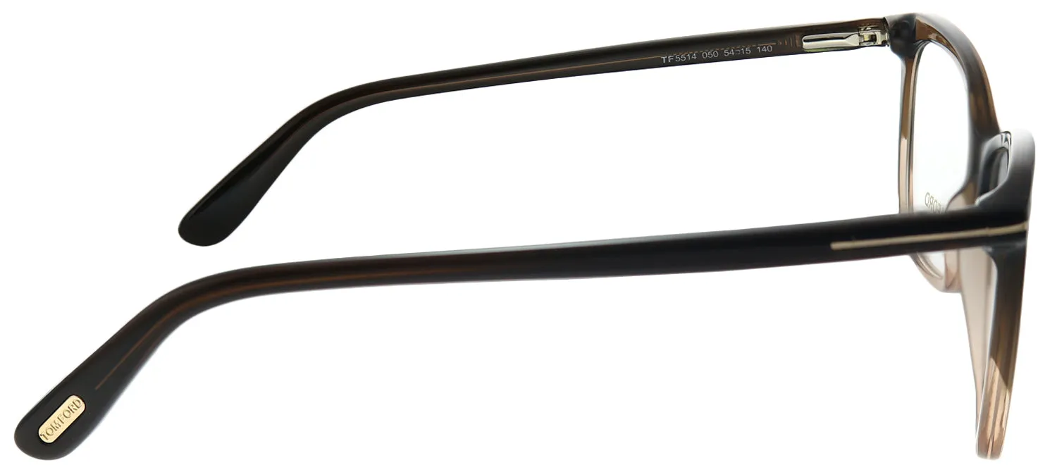 Tom Ford FT 5514 050 Transparent Brown Cat Eye Plastic Brown Eyeglasses with Demo Lens sold by Gaffos product image thumbnail 3