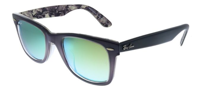 Ray-Ban Wayfarer RB 2140F 11994J Wayfarer Plastic Grey Sunglasses with Green Gradient Mirrored Lens sold by Gaffos