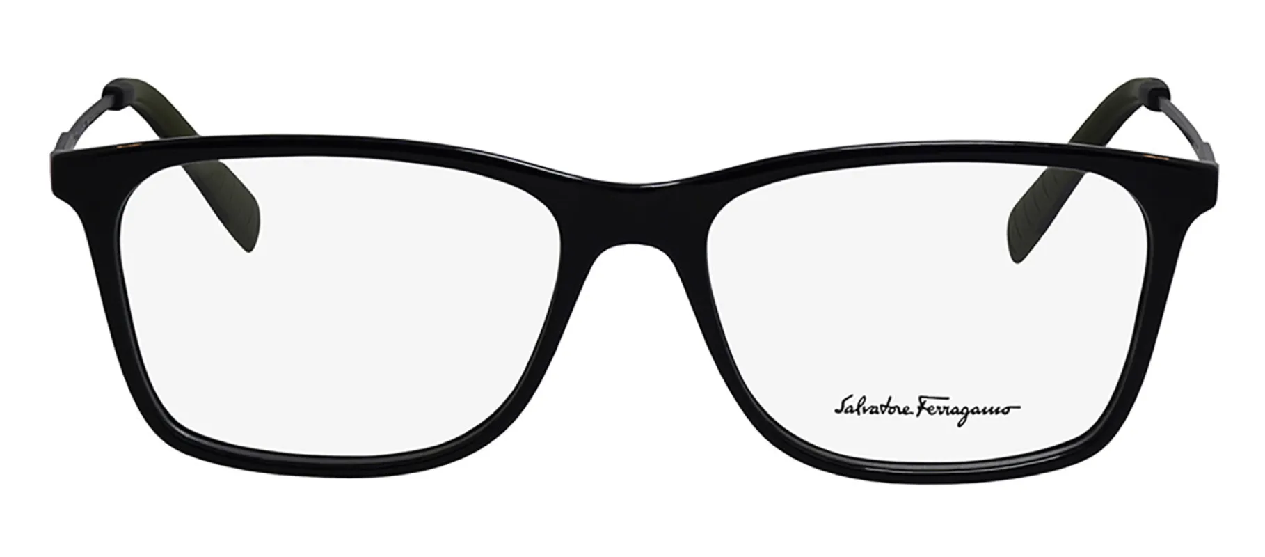 Salvatore Ferragamo SF 2876 021 Rectangle Plastic Black Eyeglasses with Logo Stamped Demo Lenses made by Salvatore Ferragamo