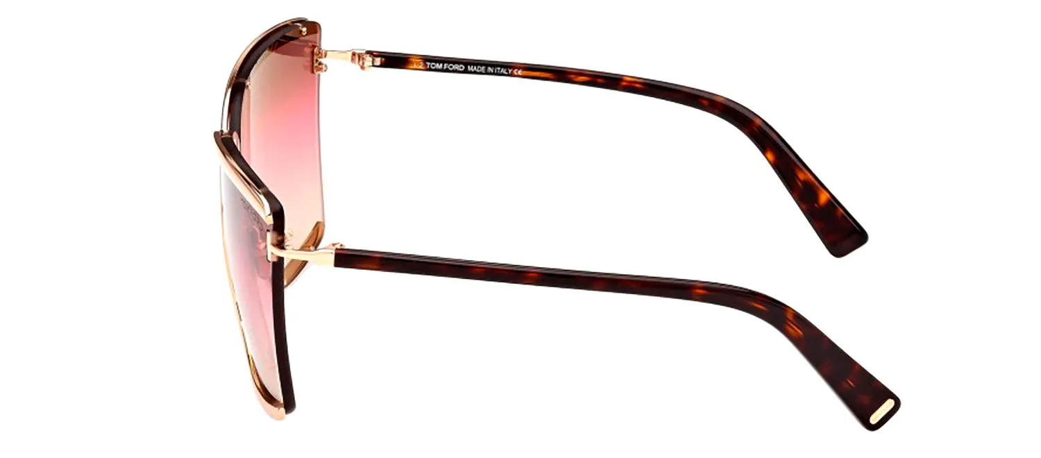 Tom Ford Elle-02 TF 936 28F Square Metal Gold Sunglasses with Grey Gradient Lens sold by Gaffos product image thumbnail 2