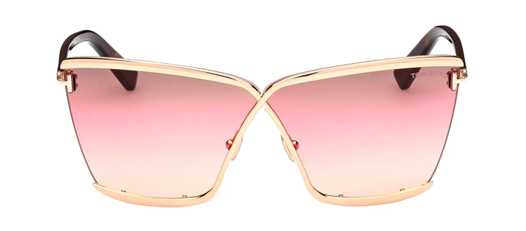 Tom Ford Elle-02 TF 936 28F Square Metal Gold Sunglasses with Grey Gradient Lens sold by Gaffos