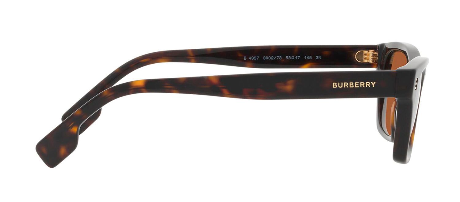 Burberry BE 4357F 300273 Rectangle Plastic Dark Havana Sunglasses with Dark Brown Lens sold by Gaffos product image thumbnail 3