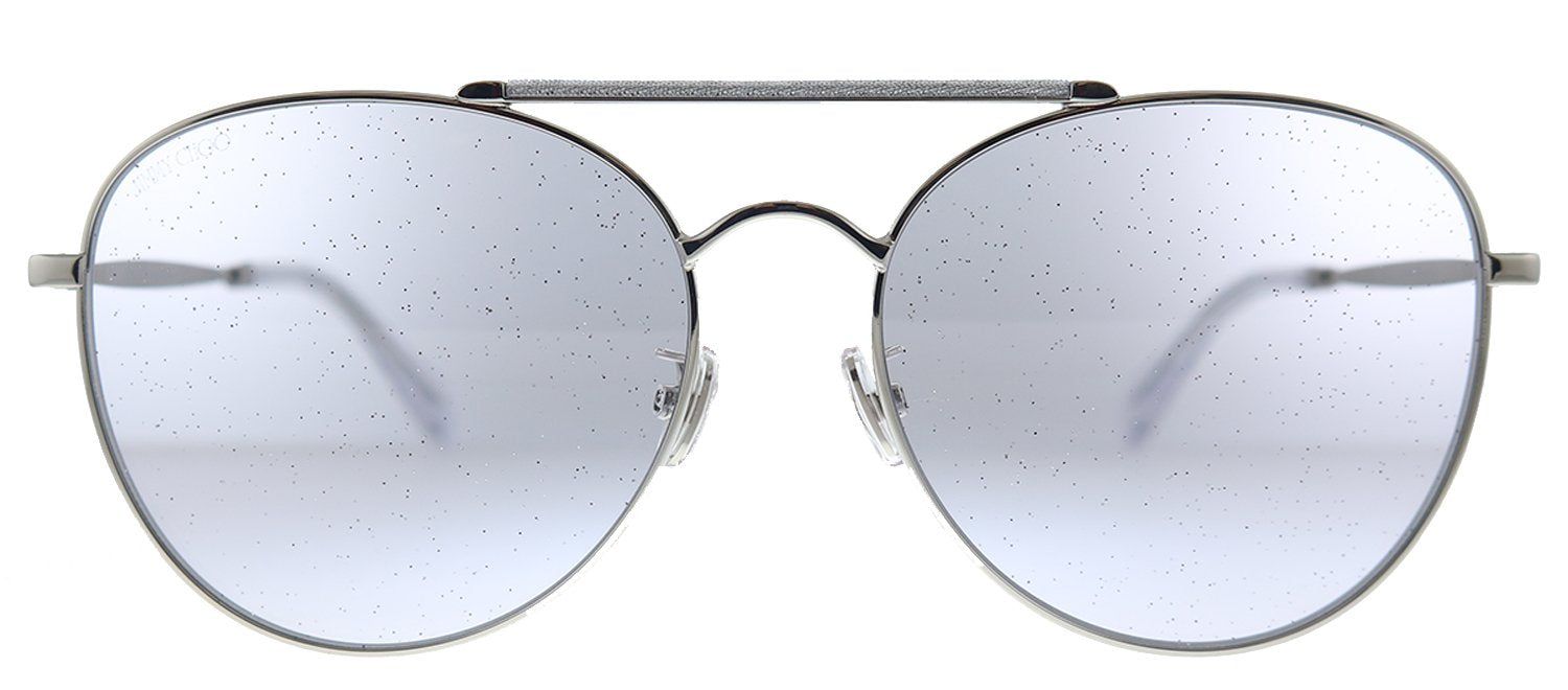Jimmy Choo JC Abbie/G/S MXV Aviator Metal Silver Glitter Pearl Sunglasses with Grey Lens sold by Gaffos