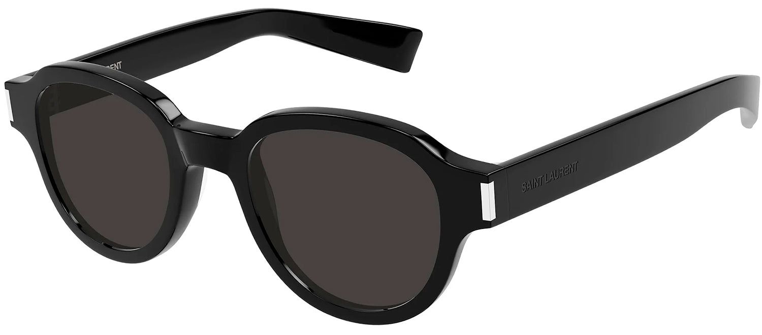 Saint Laurent SL 546S 001 Round Plastic Black Sunglasses with Grey Lens sold by Gaffos