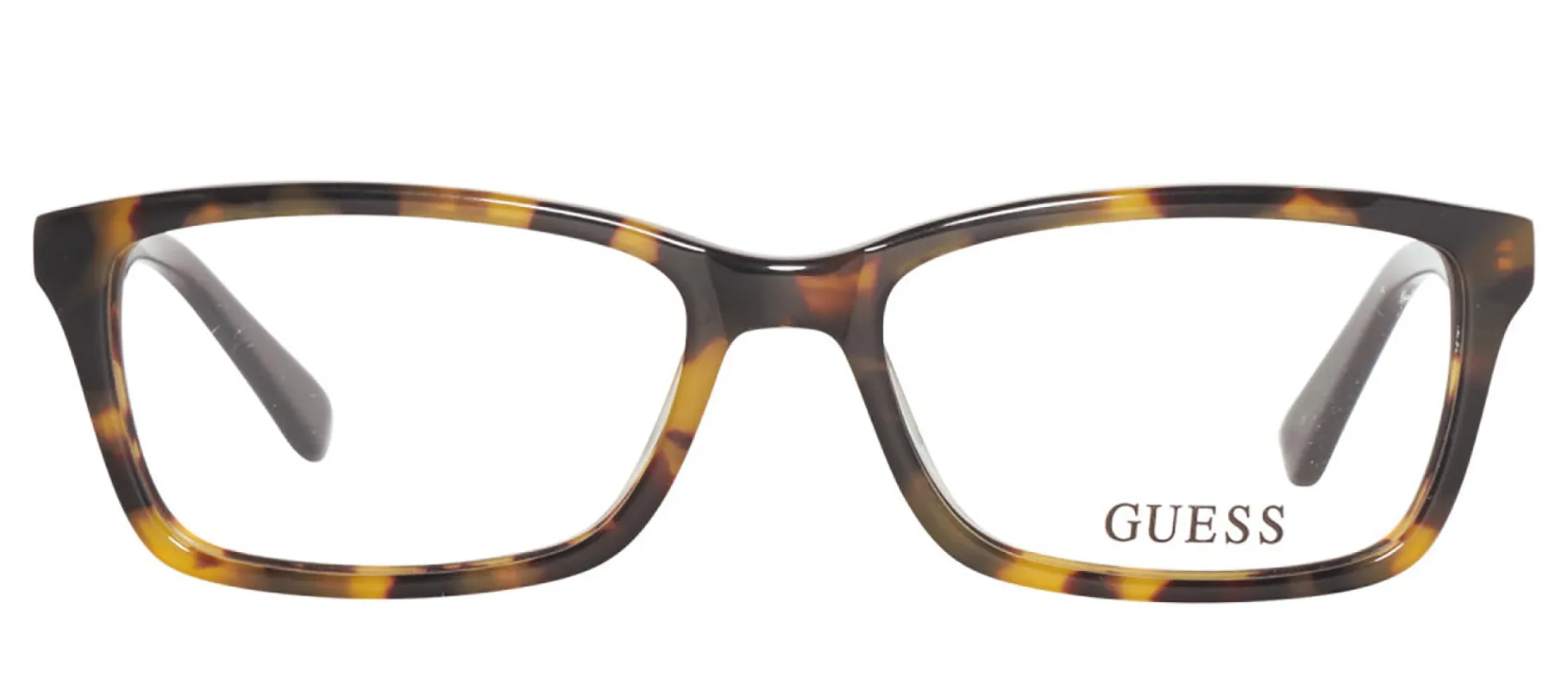 Guess GU 2473 S30 Square Plastic Yellow Eyeglasses with Logo Stamped Demo Lenses sold by Gaffos