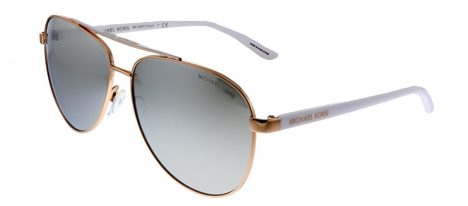 Michael Kors Hvar MK 5007 11086G Aviator Metal Gold Sunglasses with Silver Mirror Lens sold by Gaffos product image thumbnail 2