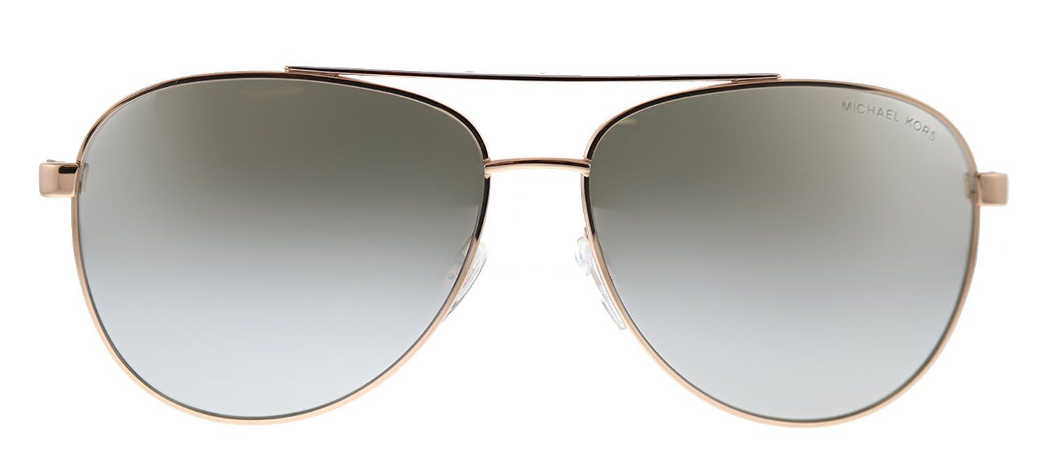 Michael Kors Hvar MK 5007 11086G Aviator Metal Gold Sunglasses with Silver Mirror Lens sold by Gaffos