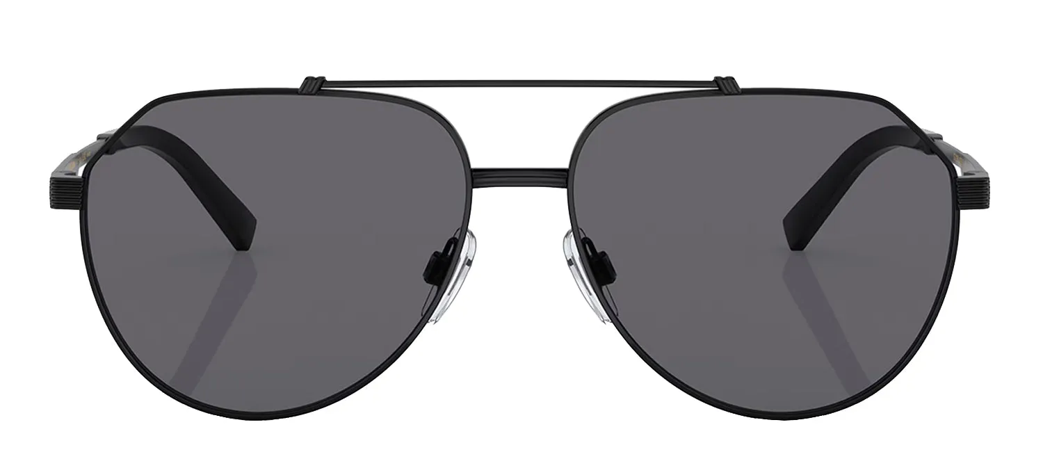 Dolce & Gabbana DG 2288 110681 Aviator Metal Black Sunglasses with Grey Polarized Lens sold by Gaffos