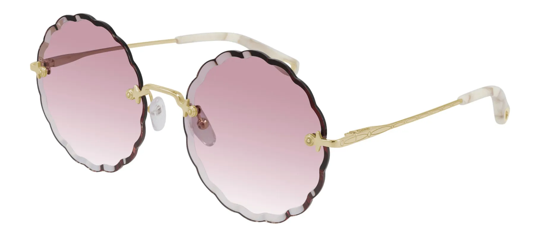 Chloe CH 0047S 003 Fashion Metal Gold Sunglasses with Pink Gradient Lens sold by Gaffos
