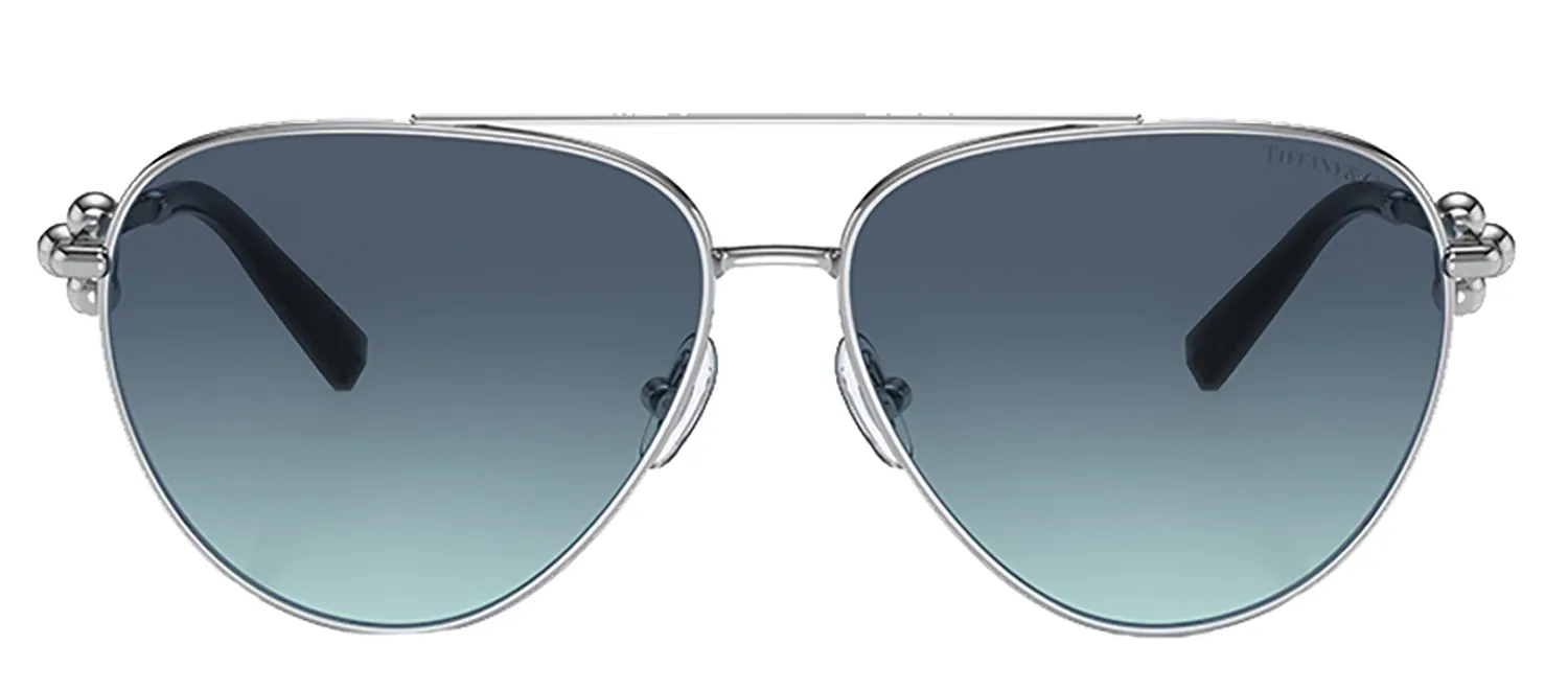 Tiffany & Co. TF 3092 60019S Aviator Metal Silver Sunglasses with Azure Blue Gradient Lens sold by Gaffos