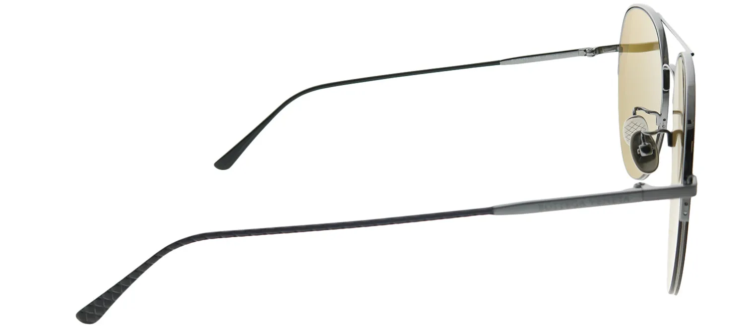 Bottega Veneta Fashion DNA BV 0247S 006 Aviator Metal Grey Sunglasses with Yellow Intrecciato Lens sold by Gaffos product image thumbnail 3