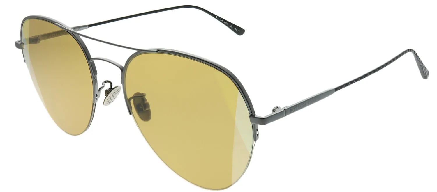 Bottega Veneta Fashion DNA BV 0247S 006 Aviator Metal Grey Sunglasses with Yellow Intrecciato Lens sold by Gaffos product image thumbnail 2