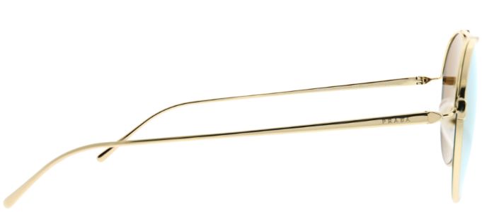 Prada PR 56US 5AK200 Round Metal Gold Sunglasses with Gold Mirror Lens sold by Gaffos