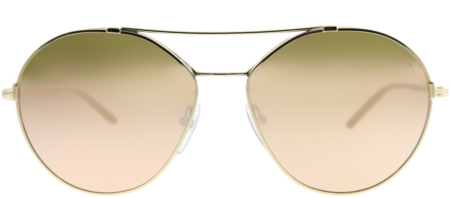 Prada PR 56US 5AK200 Round Metal Gold Sunglasses with Gold Mirror Lens sold by Gaffos