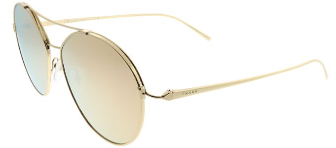 Prada PR 56US 5AK200 Round Metal Gold Sunglasses with Gold Mirror Lens sold by Gaffos