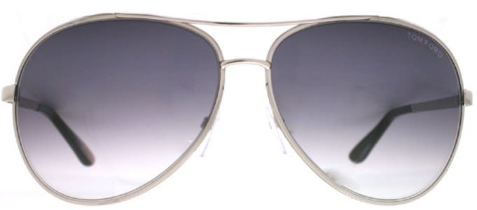 Tom Ford Charles TF 35 753 Aviator Metal Silver Sunglasses with Grey Gradient Lens sold by Gaffos