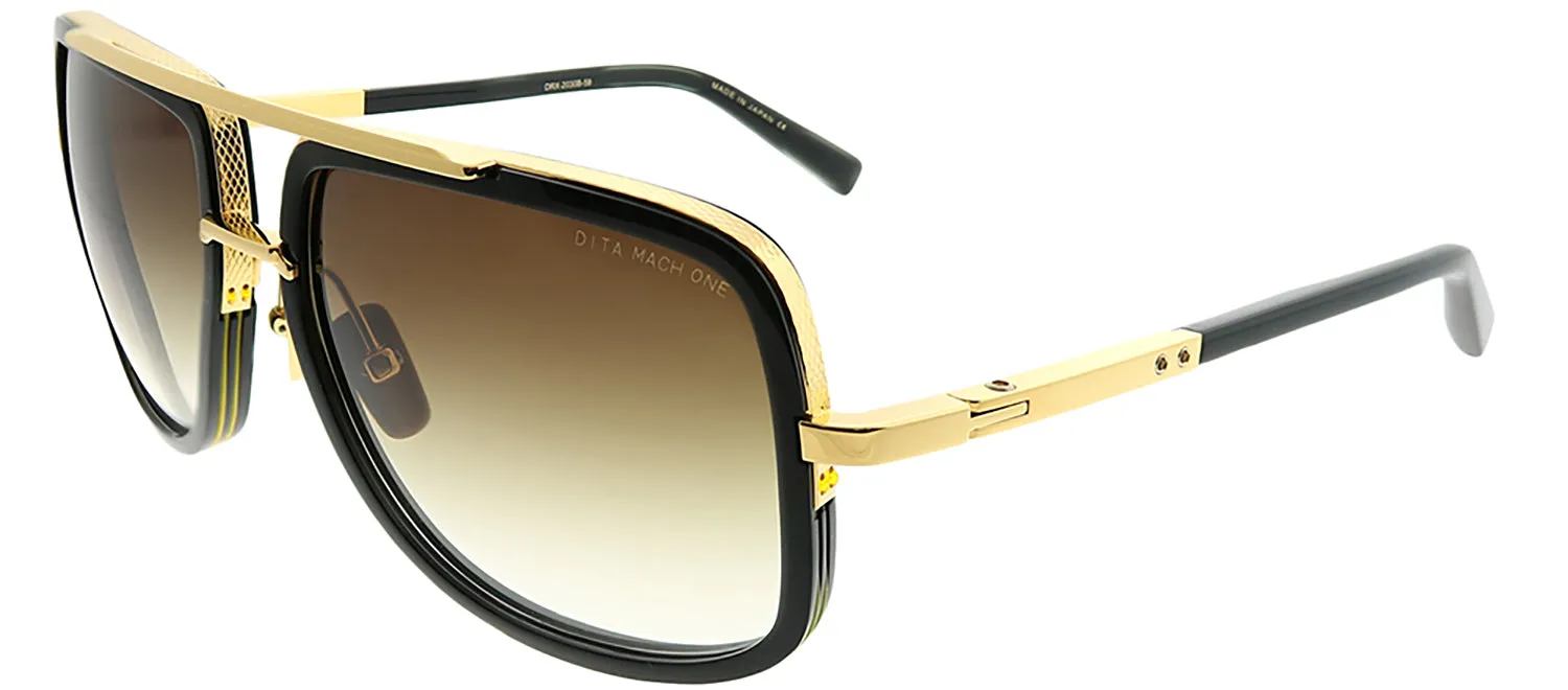Dita Mach-One DT DRX-2030B Aviator Plastic Black Sunglasses with Dark Brown AR Lens sold by Gaffos product image thumbnail 2
