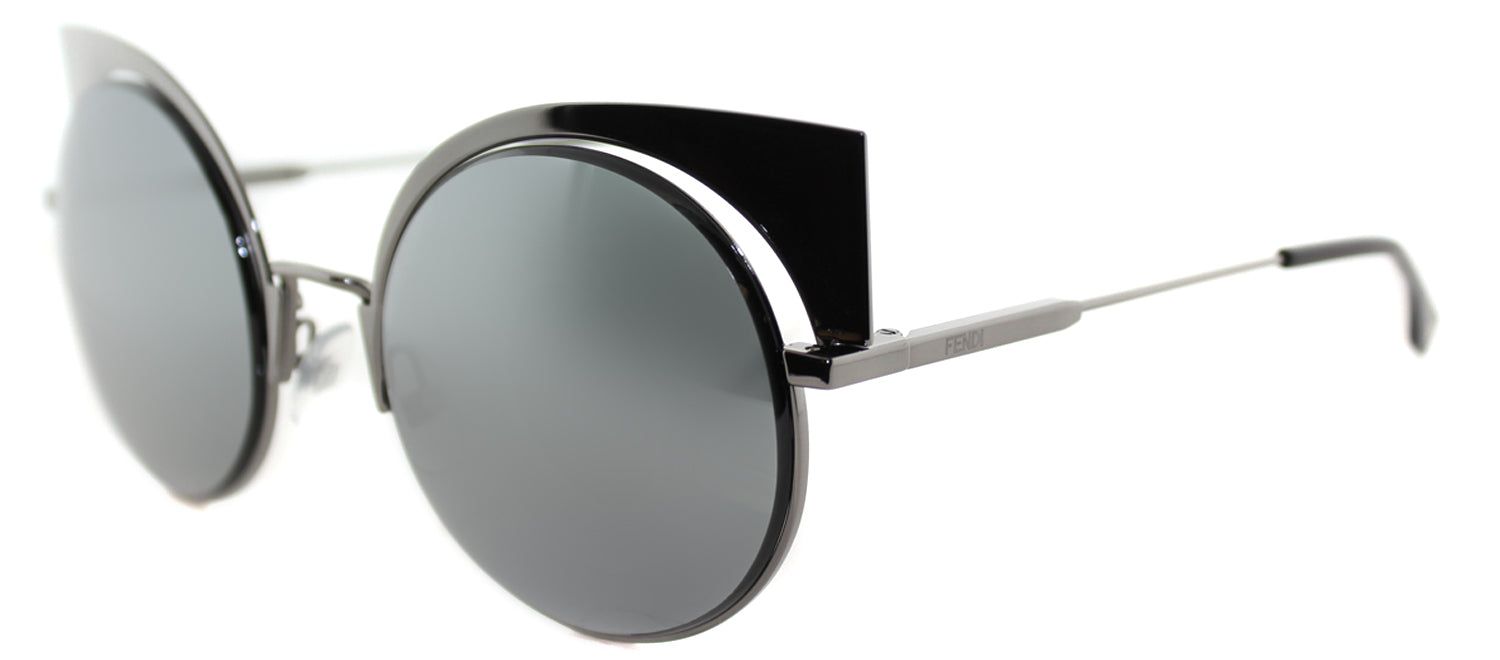 Fendi FF 0177 KJ1 Cat-Eye Metal Grey Sunglasses with Black Mirror Lens sold by Gaffos product image thumbnail 2