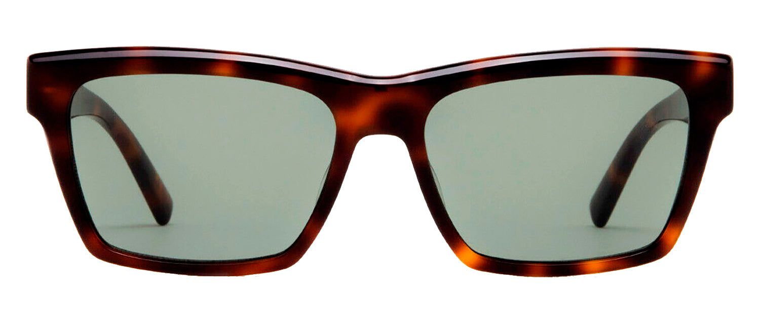 Saint Laurent SL M104 3 Rectangle Plastic Havana Sunglasses with Green Lens sold by Gaffos