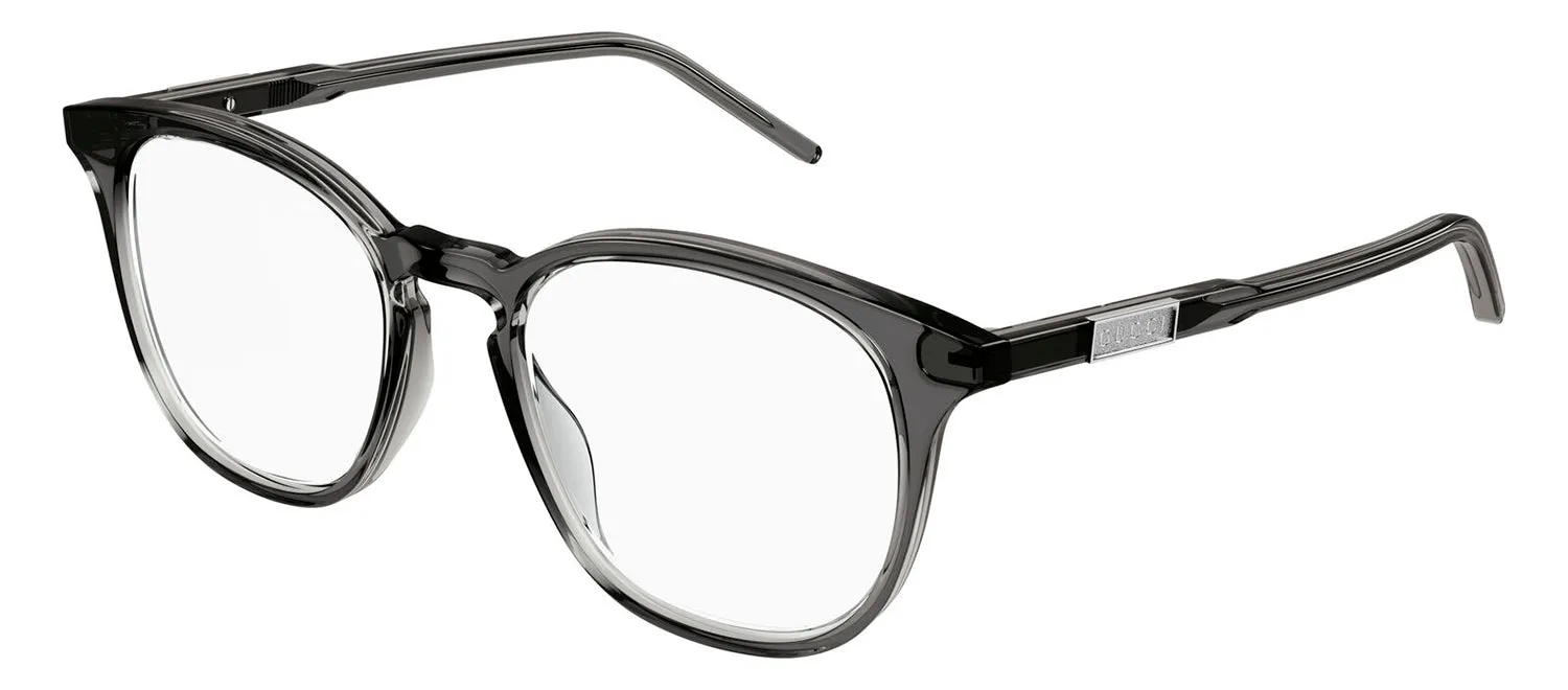 Gucci GG 1157O 005 Round Plastic Grey Eyeglasses with Logo Stamped Demo Lenses sold by Gaffos