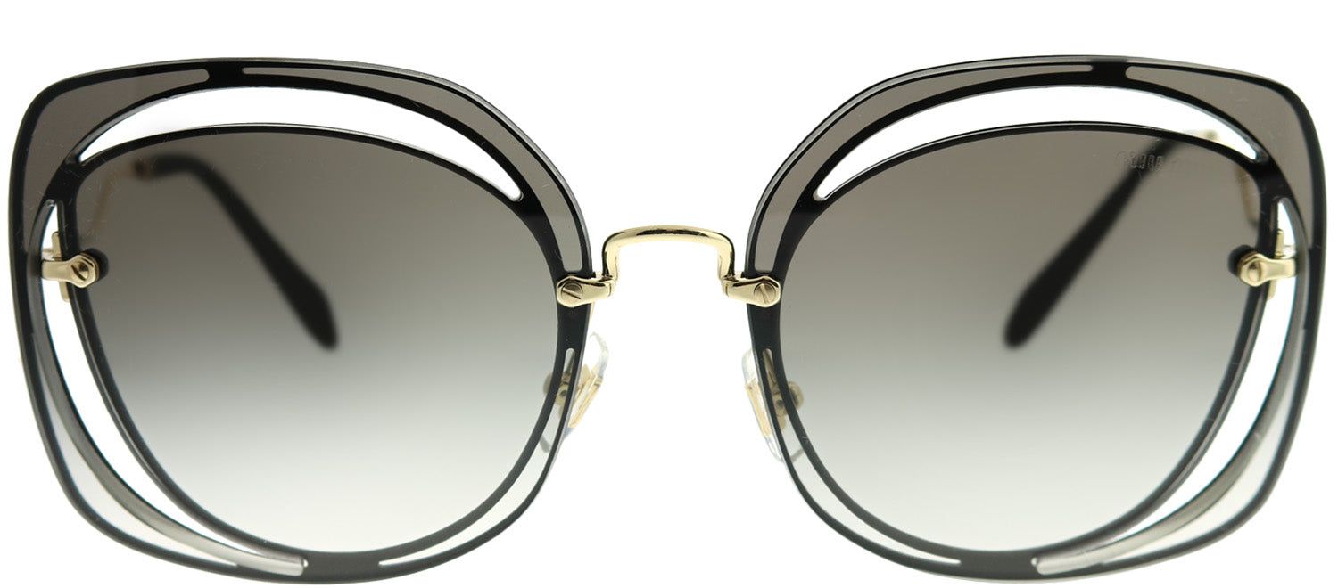 Miu Miu MU 54SS 1AB0A7 Fashion Metal Black Sunglasses with Grey Gradient Lens sold by Gaffos