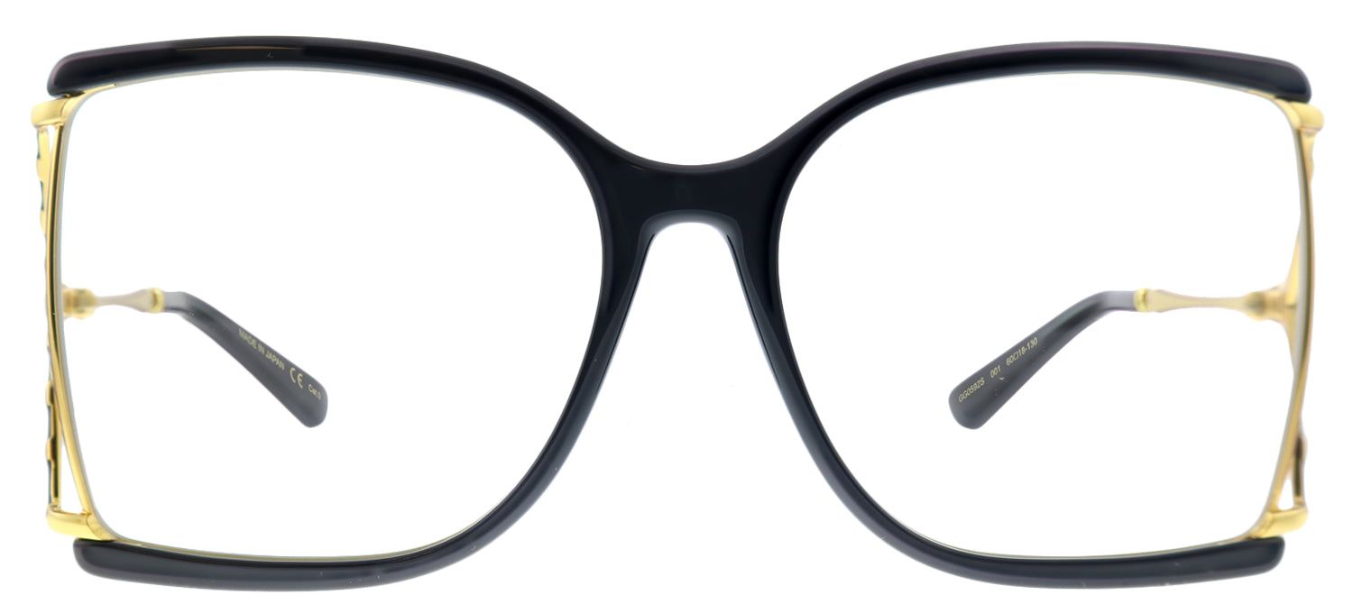 Gucci GG 0592S 001 Butterfly Acetate Black Sunglasses with Transparent Lens sold by Gaffos