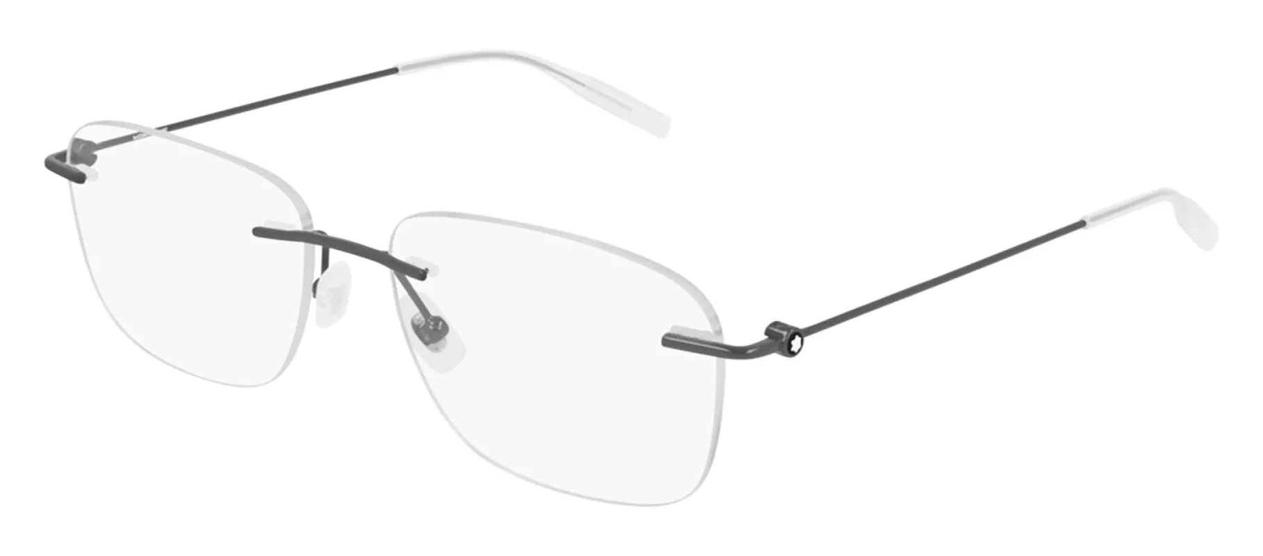 Montblanc MB 0075O 001 Rimless Metal Ruthenium Eyeglasses with Demo Lens sold by Gaffos