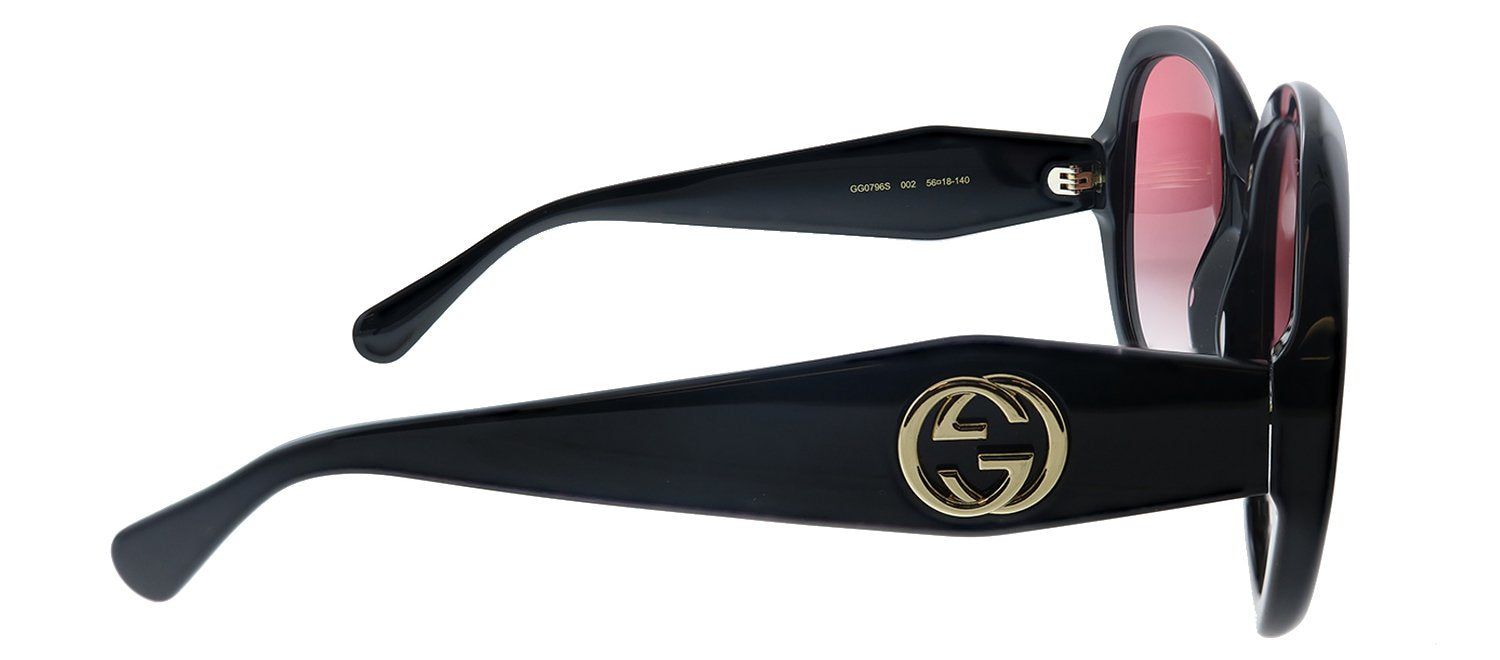 Gucci GG 0796S 002 Oversized Acetate Black Sunglasses with Red Gradient Lens sold by Gaffos product image thumbnail 3