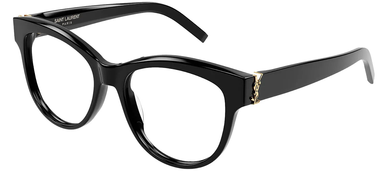 Saint Laurent MONOGRAM SL M108 006 Cat-Eye Plastic Black Eyeglasses with Logo Stamped Demo Lenses sold by Gaffos product image thumbnail 2
