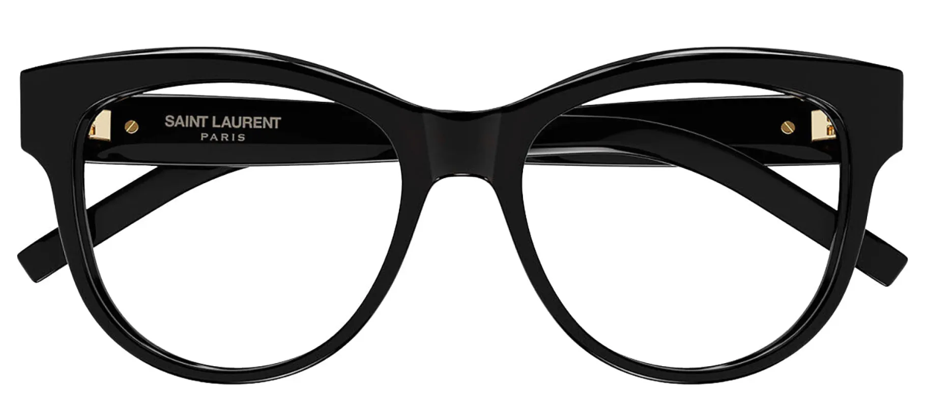 Saint Laurent MONOGRAM SL M108 006 Cat-Eye Plastic Black Eyeglasses with Logo Stamped Demo Lenses sold by Gaffos