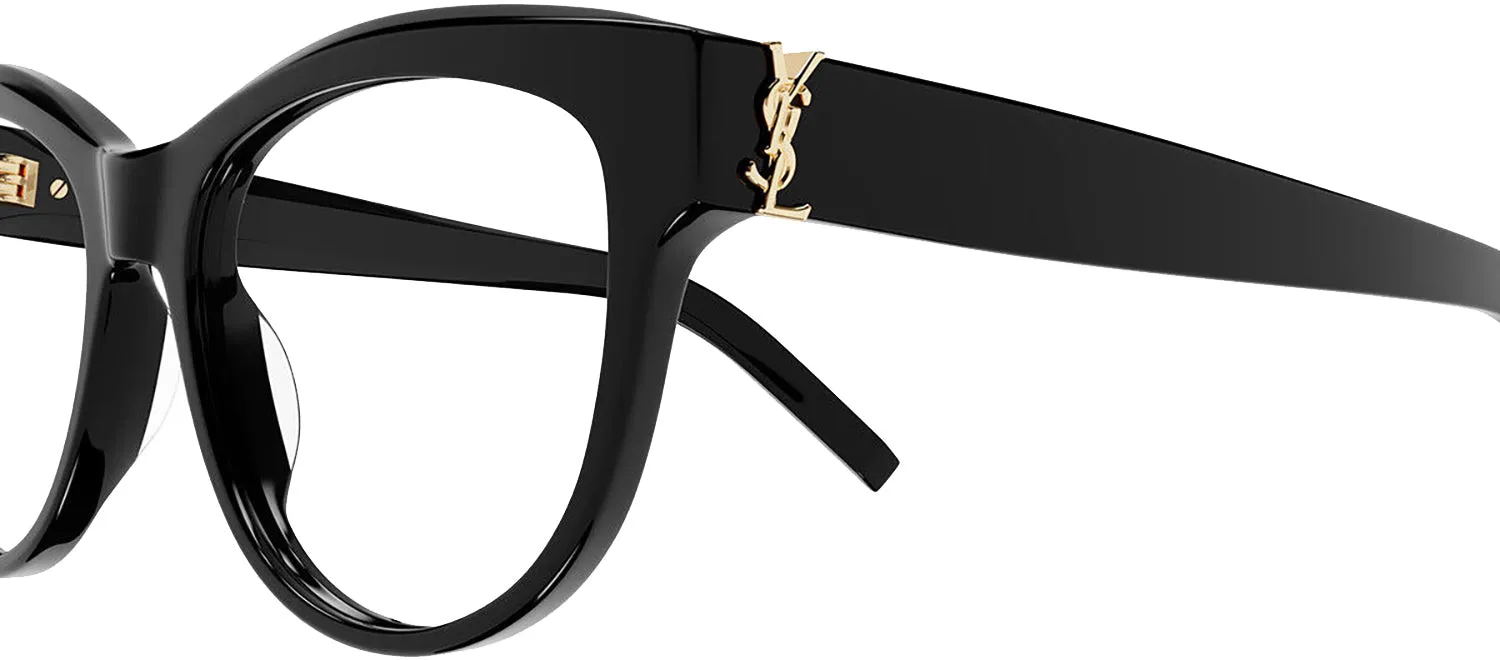 Saint Laurent MONOGRAM SL M108 006 Cat-Eye Plastic Black Eyeglasses with Logo Stamped Demo Lenses sold by Gaffos product image thumbnail 3