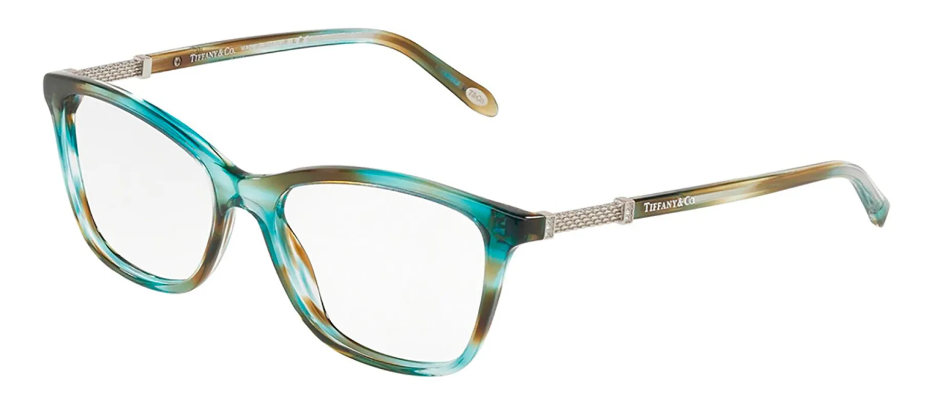Tiffany & Co. TF 2116B 8124 Square Plastic Green Eyeglasses with Logo Stamped Demo Lenses sold by Gaffos