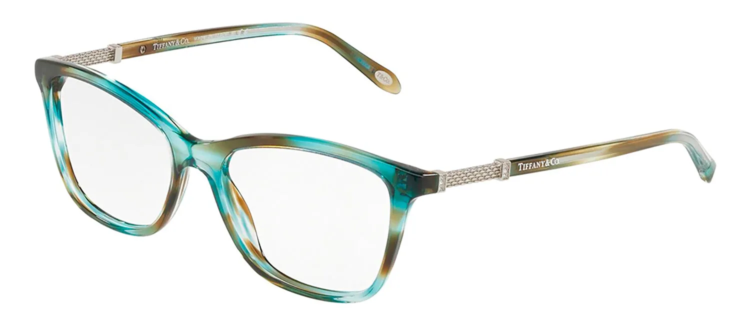 Tiffany & Co. TF 2116B 8124 Square Plastic Green Eyeglasses with Logo Stamped Demo Lenses sold by Gaffos