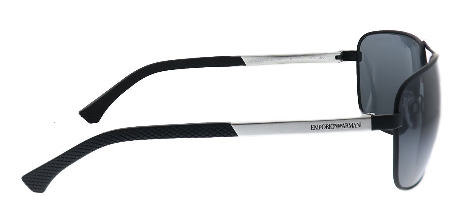 Emporio Armani EA 2033 309487 Rectangle Metal Black Sunglasses with Grey Lens sold by Gaffos product image thumbnail 3