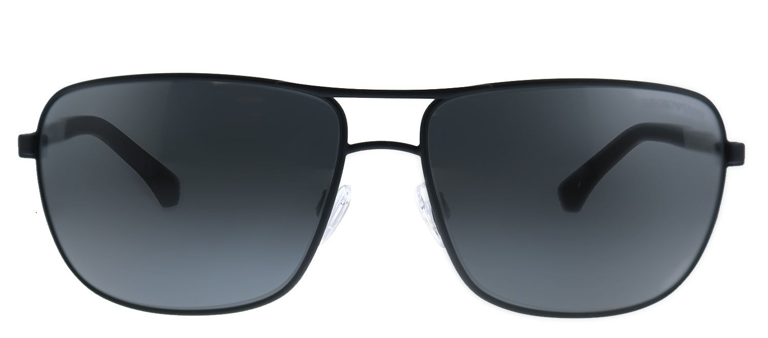 Emporio Armani EA 2033 309487 Rectangle Metal Black Sunglasses with Grey Lens sold by Gaffos