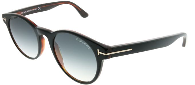 Tom Ford TF 522 05B Round Plastic Black Sunglasses with Grey Gradient Lens sold by Gaffos