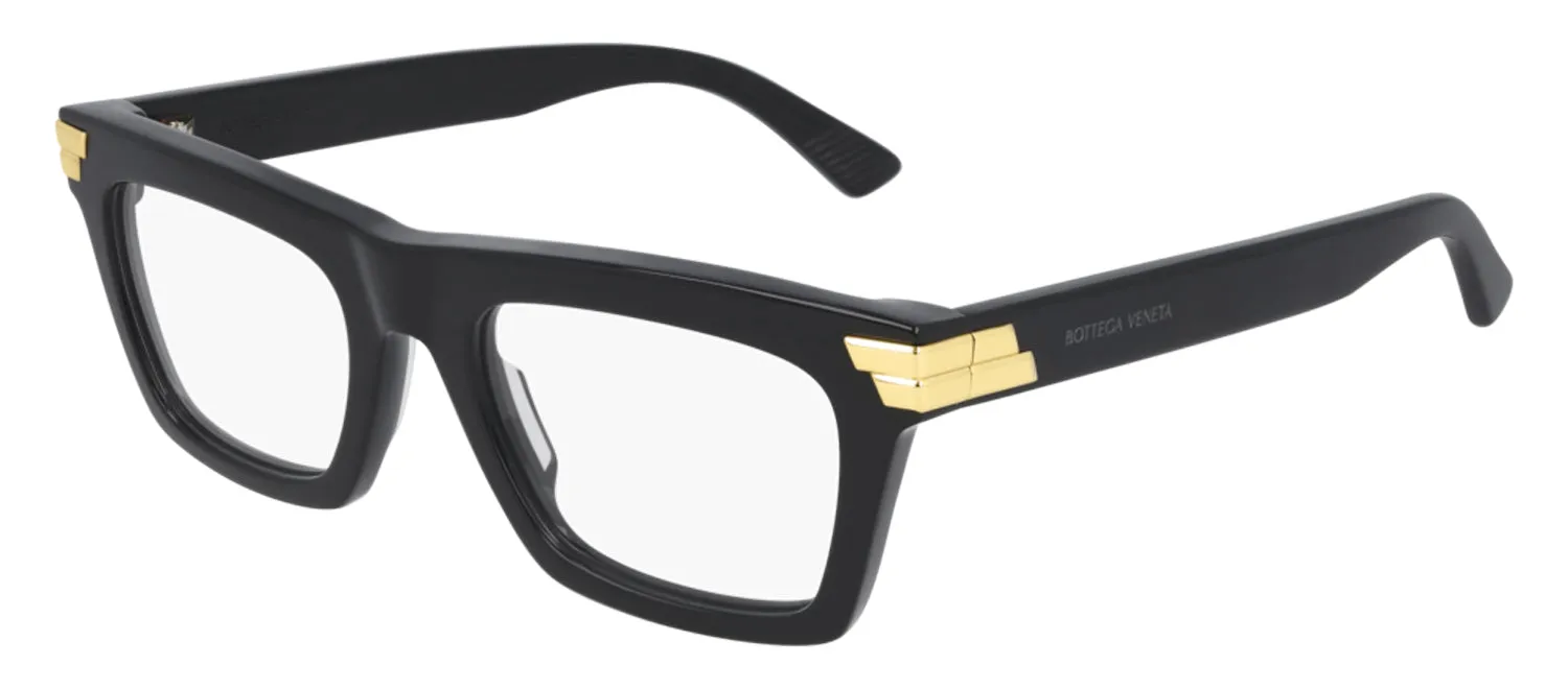Bottega Veneta BV 1059O 001 Rectangle Acetate Black Eyeglasses with Demo Lens sold by Gaffos