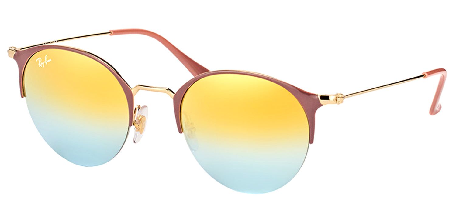 Ray-Ban RB 3578 9011A7 Round Metal Brown Sunglasses with Green Gradient Mirror Lens sold by Gaffos product image thumbnail 2