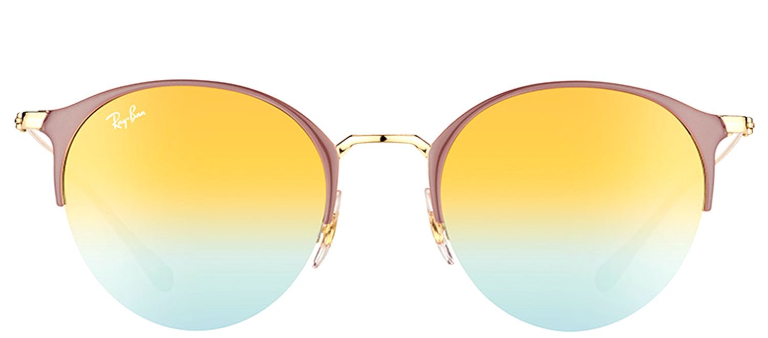 Ray-Ban RB 3578 9011A7 Round Metal Brown Sunglasses with Green Gradient Mirror Lens sold by Gaffos