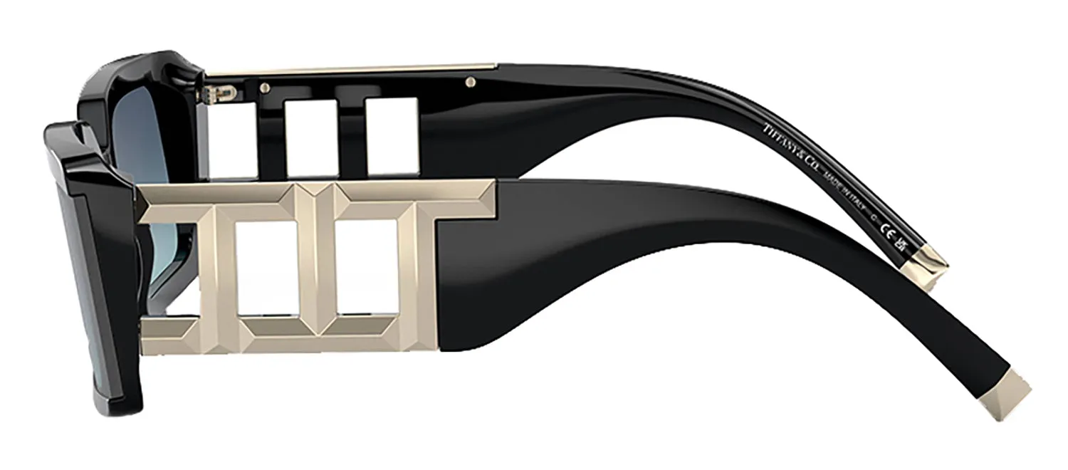Tiffany & Co. TF 4197 80019S Rectangle Plastic Black Sunglasses with Azure Blue Gradient Lens sold by Gaffos product image thumbnail 3