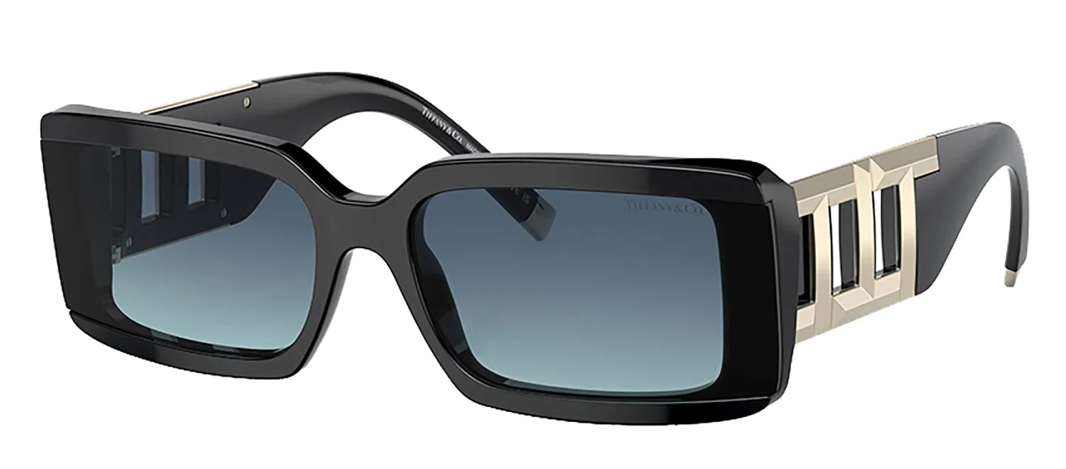 Tiffany & Co. TF 4197 80019S Rectangle Plastic Black Sunglasses with Azure Blue Gradient Lens sold by Gaffos product image thumbnail 2
