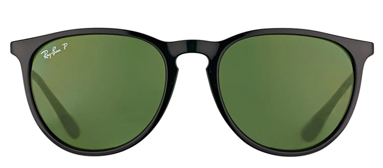 Ray-Ban Erika RB 4171 601/2P Oval Plastic Black Sunglasses with Green Polarized Lens sold by Gaffos