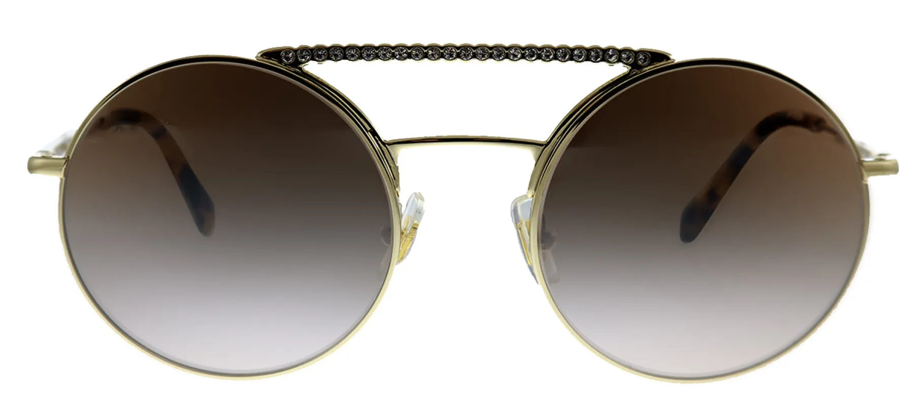 Miu Miu CORE COLLECTION MU 52VS ZVNQZ9 Round Metal Gold Sunglasses with Brown Gradient Lens sold by Gaffos