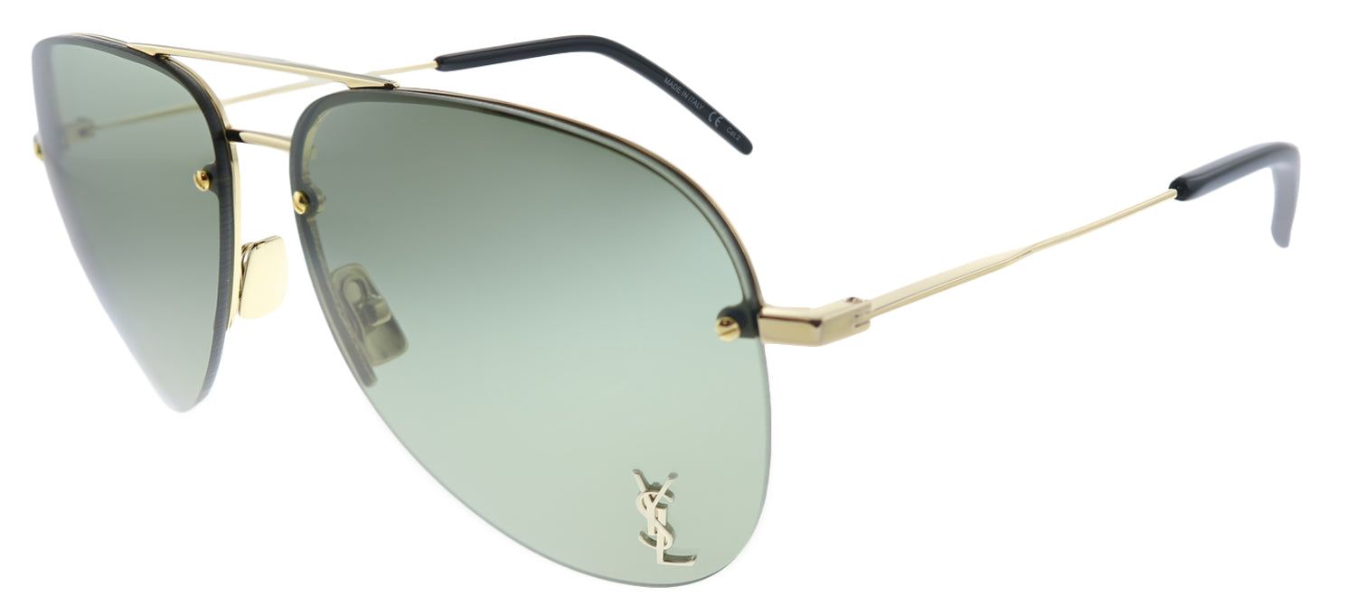 Saint Laurent Classic SL 11 M 003 Aviator Metal Gold Sunglasses with Green Lens sold by Gaffos product image thumbnail 2